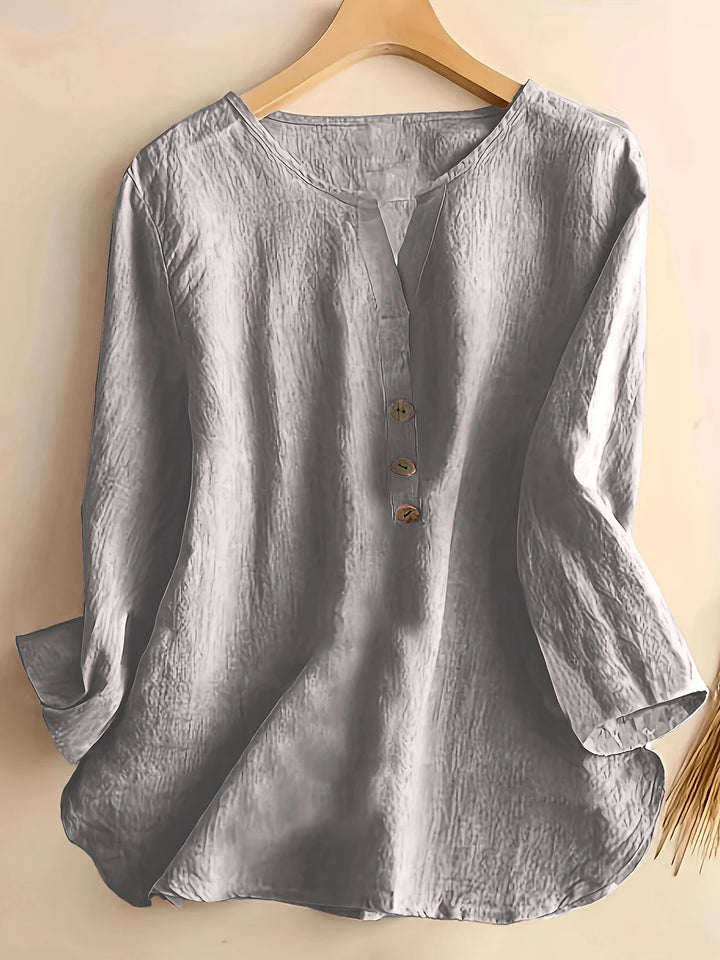 Mykaela – Lässige Bluse Aus Baumwolle Und Leinen