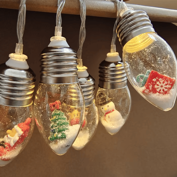 VintageGlow – Vintage-Weihnachtsdekoration, LED-Birnen Lichterketten