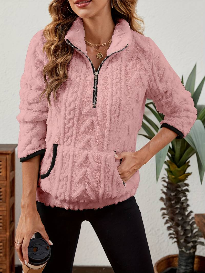 Naama - Halb Reißverschluss Pullover Mit Tasche