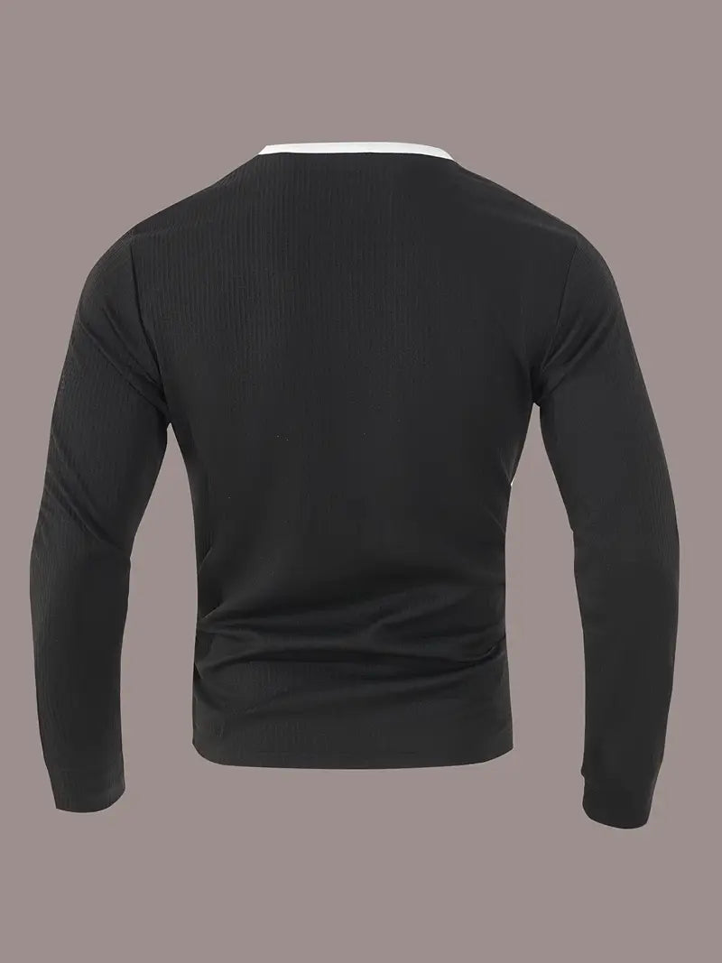 Kyran – Langärmliges Henley Hemd Mit Waffelmuster