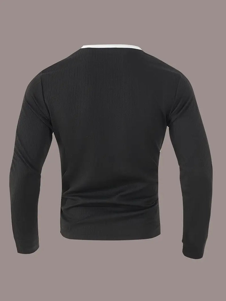 Kyran – Langärmliges Henley Hemd Mit Waffelmuster