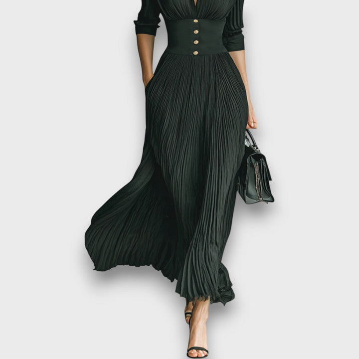 Adreena – Maxikleid Mit V-Ausschnitt Und Knöpfen
