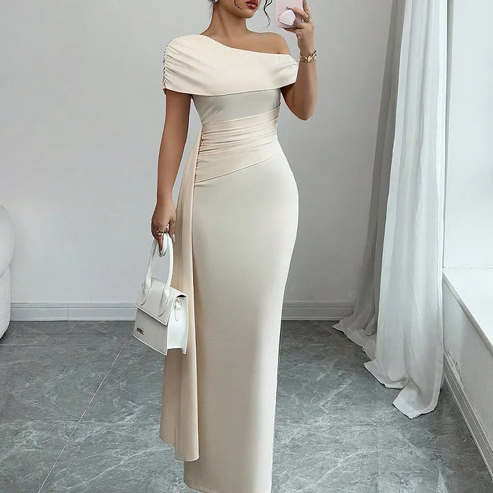 Lisete - Elegantes Ein-Schulter-Ausschnitt  Maxikleid