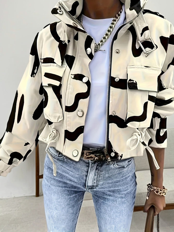 Fredely - Jacke Mit Kordelzug in Der Taille Und Mehreren Taschen