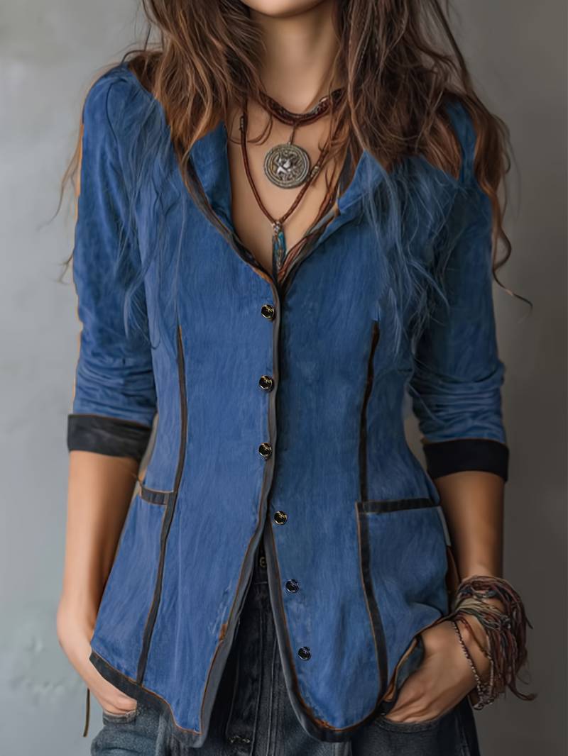 Yaara - Vintage-Kapuzen Jacke Mit langen Ärmeln