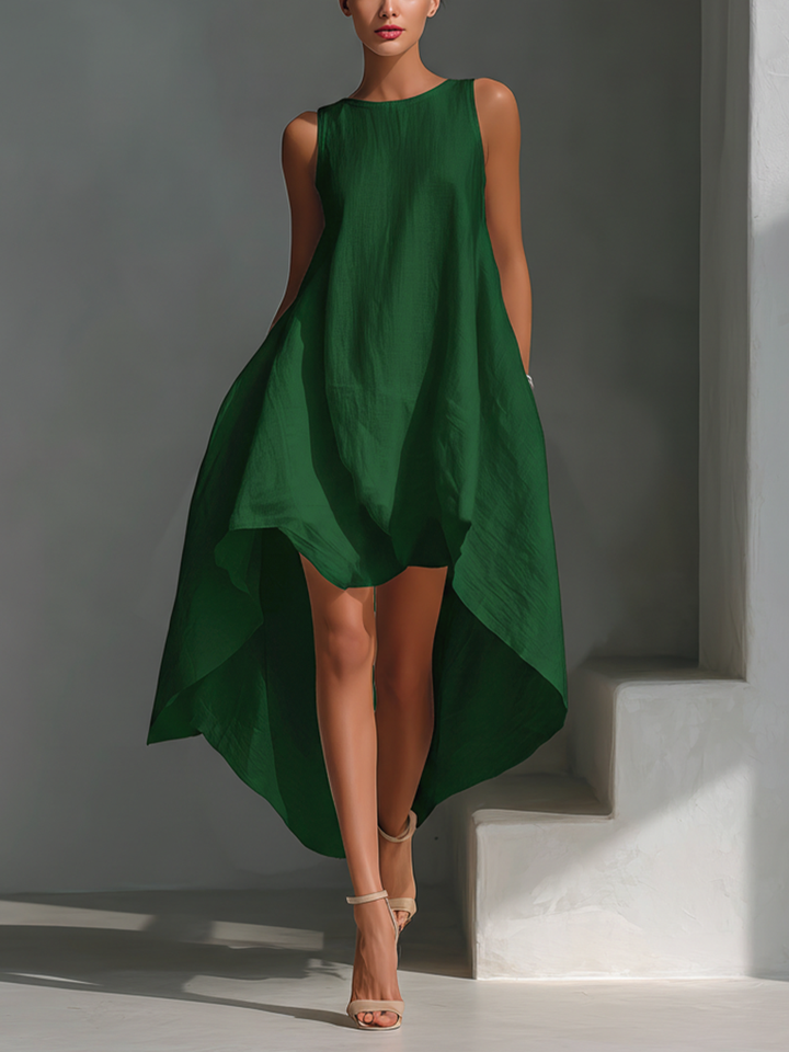 Alyna – Ärmelloses Midikleid Mit Asymmetrischem Saum