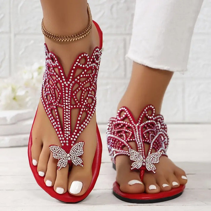 Rosalia - Stylische Ledersandale mit Schmetterlingsbezug
