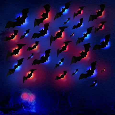 GlowWing – Leuchtende 3D Fledermäuse Halloween Wanddekorationsaufkleber