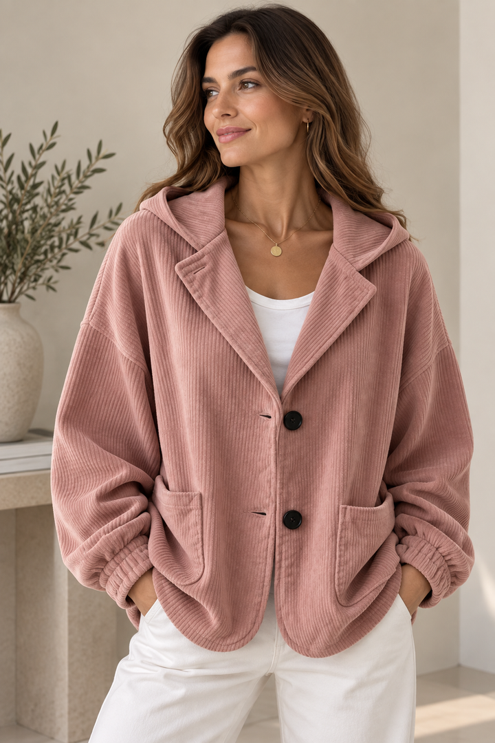Nalina – Übergröße-Kapuzen Jacke Aus Cord