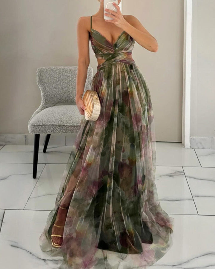 Dinushi - Elegantes Maxikleid Mit Blumenmuster