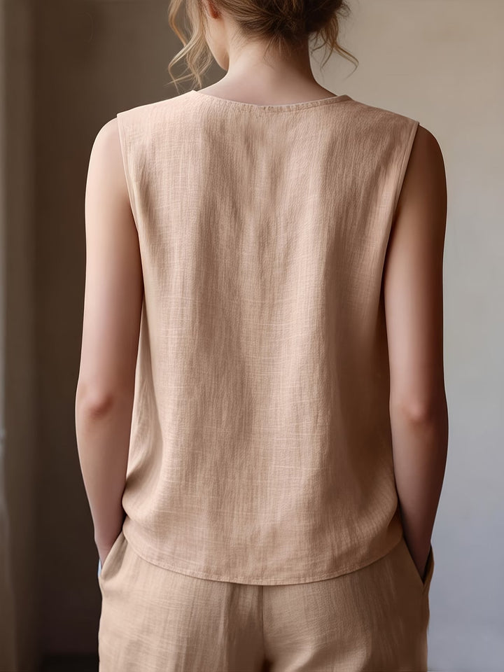 Safiya – Ärmellose Bluse MIT Rüschen Am Ausschnitt