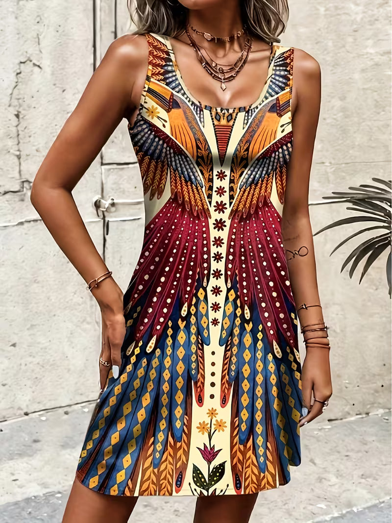 Sajila – Sommerkleid in A-Linie Mit Bohemian-Drucken