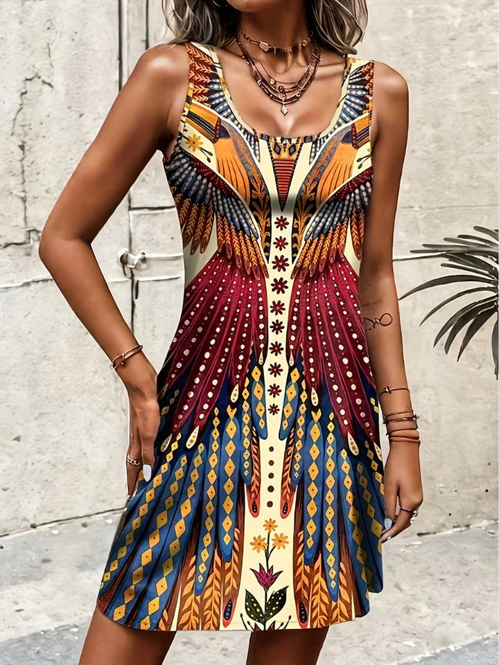 Sajila – Sommerkleid in A-Linie Mit Bohemian-Drucken