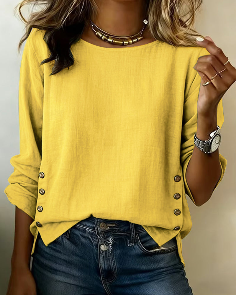 Rima - Stylische Bluse Mit Knöpfen