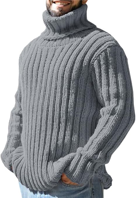 Lysander – Pullover Mit Hohem Kragen Und Rippstrick