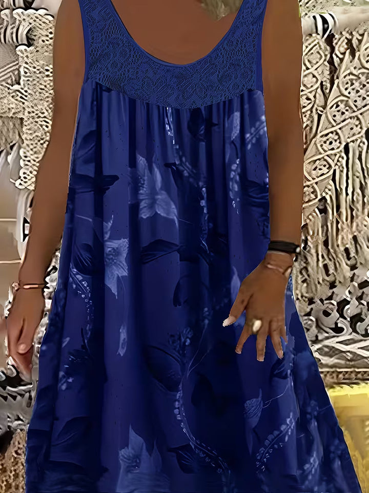 Samudri - Lockeres Armelloses Maxi Kleid Mit Rundhalsausschnitt