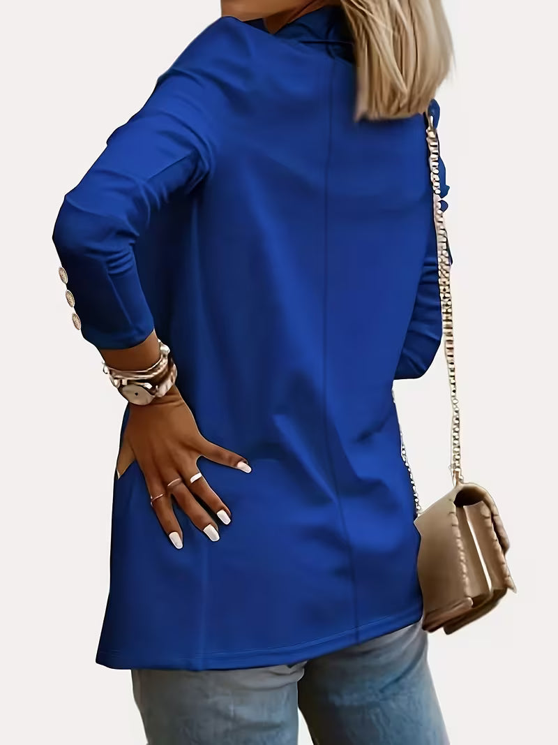 Nikia – Langärmeliger Blazer Mit Zierknöpfen