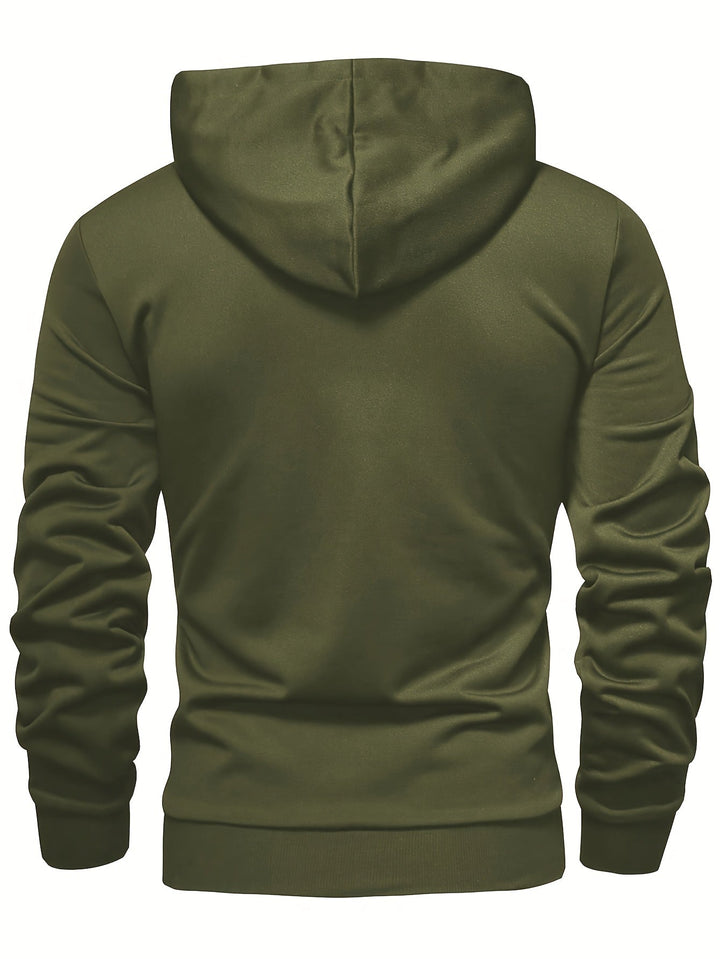 Klod – Lässiger Langarm Kapuzenpullover Mit Knöpfen