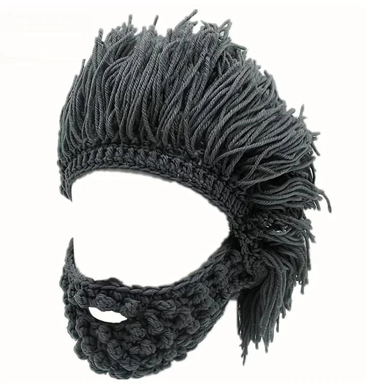 Grantley – Beanie im Punk Stil mit Integrierter Glatter Perücke