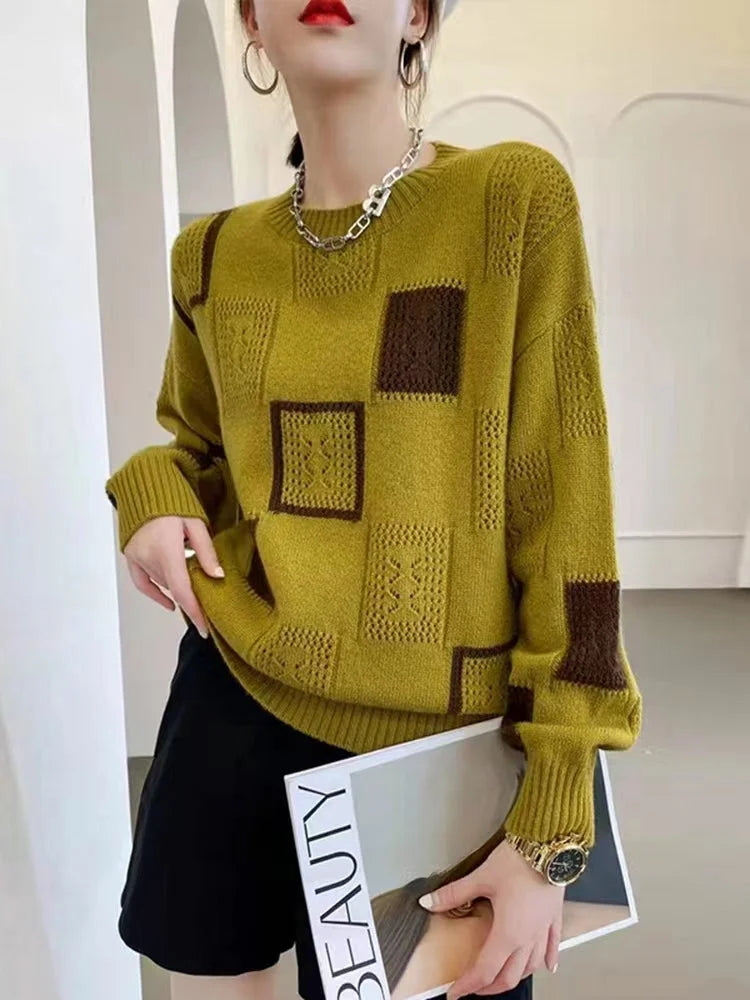 Annouska – Strick Pullover Mit Blockmuster