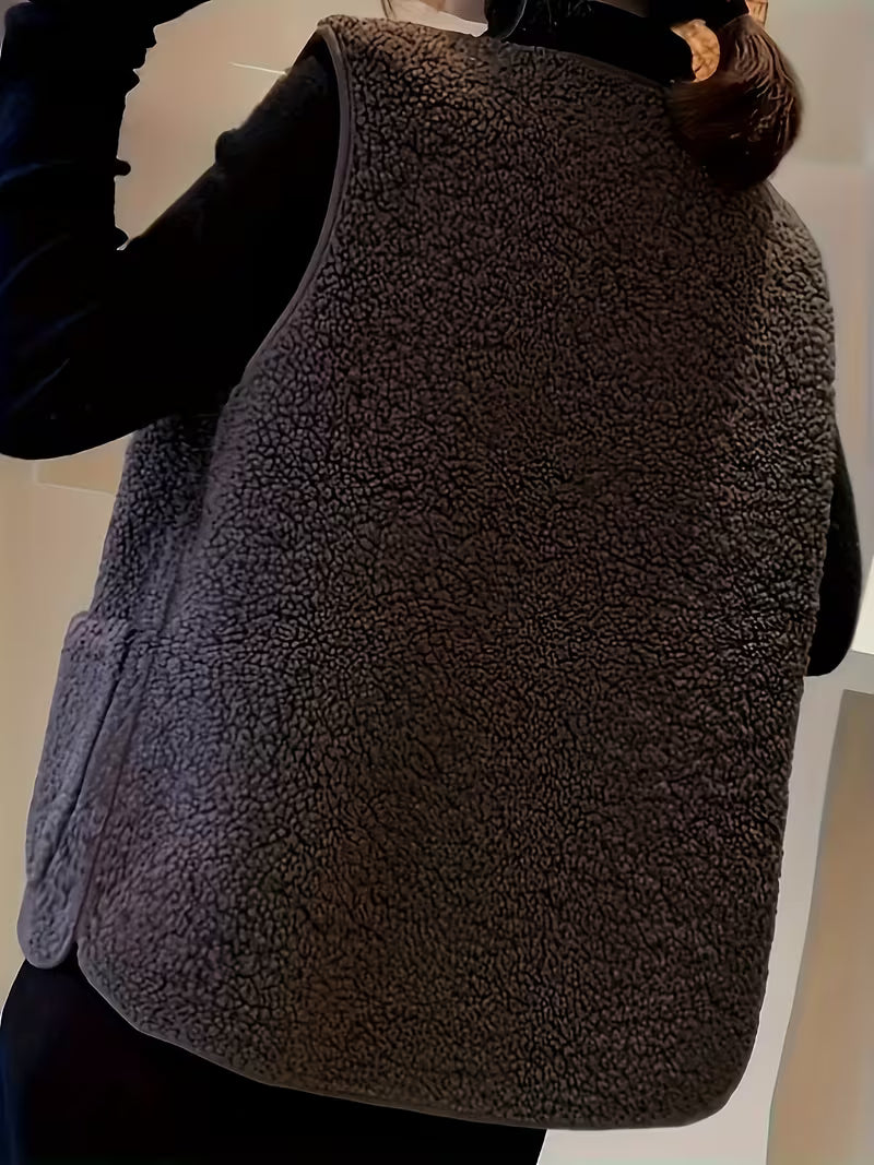Miona – Plüsch-Fleece-Weste Mit Taschen