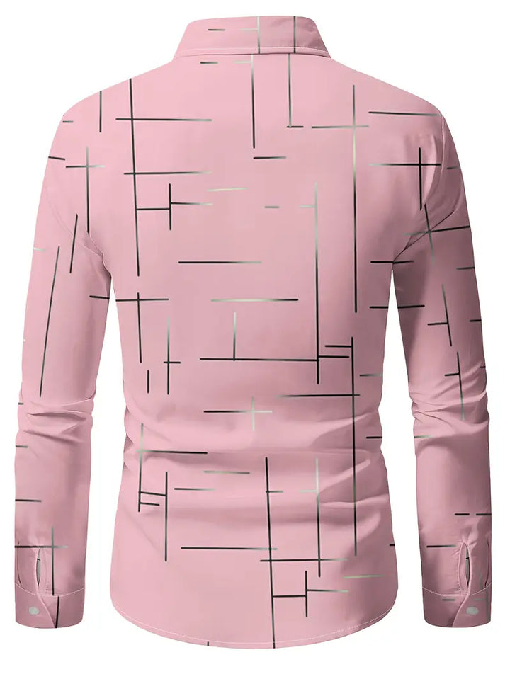 Nerio - Langarmhemd Mit Geometrischem Drucken