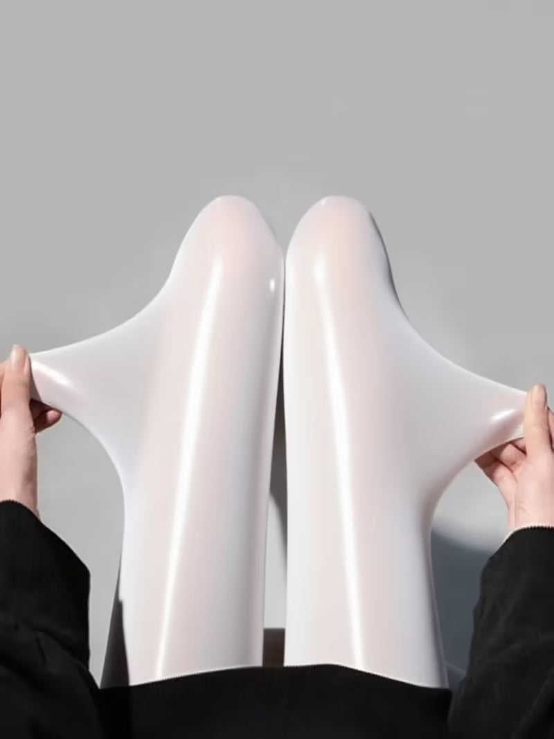 Bekah – Hochglänzende Stretch Strumpfhose Mit Fußteil