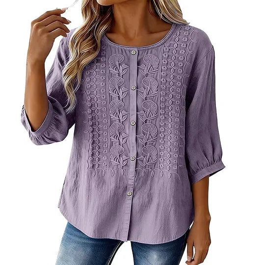 Andreza – Baumwollbluse Mit Knöpfen