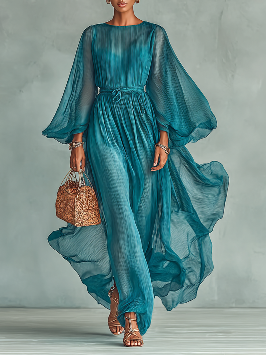 Joilene – Langärmliges Lappen Kleid