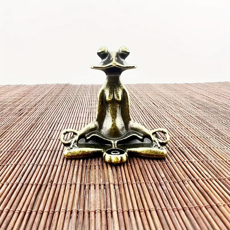 Meditoad – Eleganter Metall Frosch Räucherstäbchen Halter