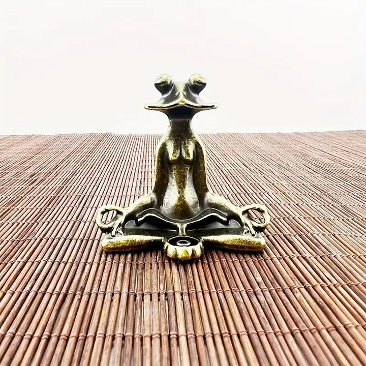Meditoad – Eleganter Metall Frosch Räucherstäbchen Halter