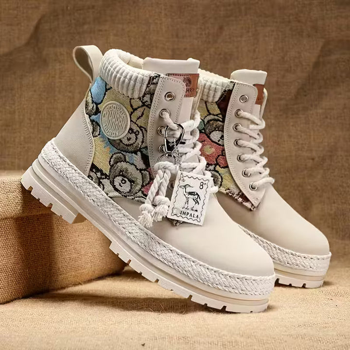 Hilarie - Rutschfeste Turnschuh Mit Teddy Drucken
