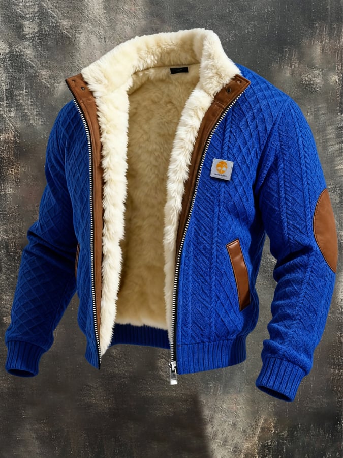 Claudio – Retro Strick Jacke Mit Struktur