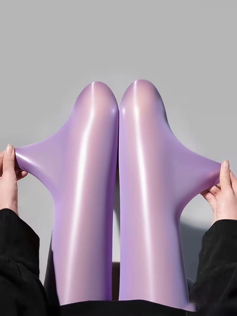 Bekah – Hochglänzende Stretch Strumpfhose Mit Fußteil