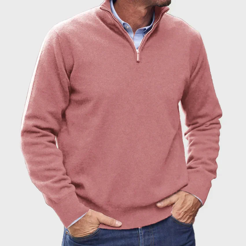 Mitch - Langarm Reißverschluss Pullover