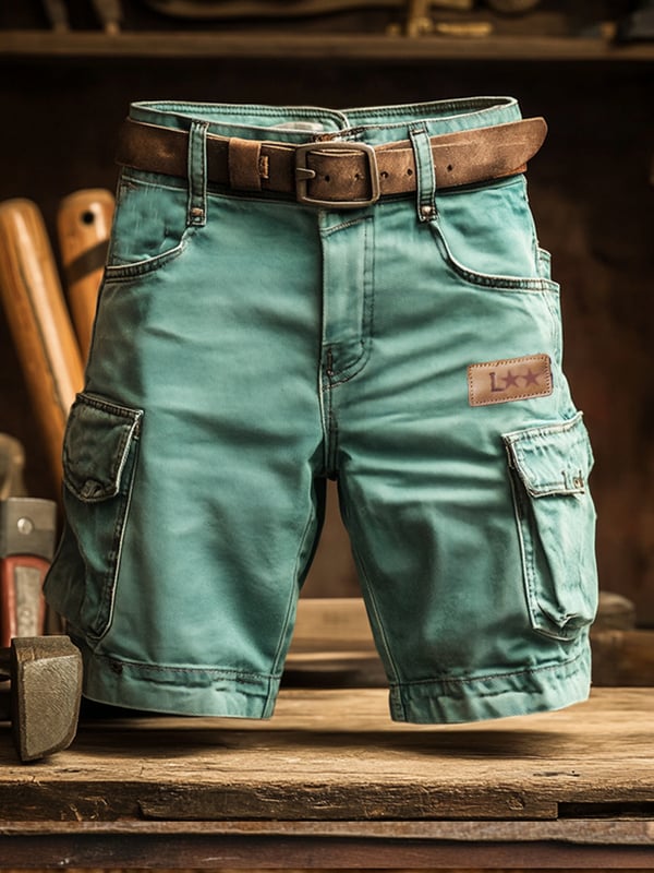 Herren Retro Outdoor Ripstop Mehrzweck-Cargoshorts