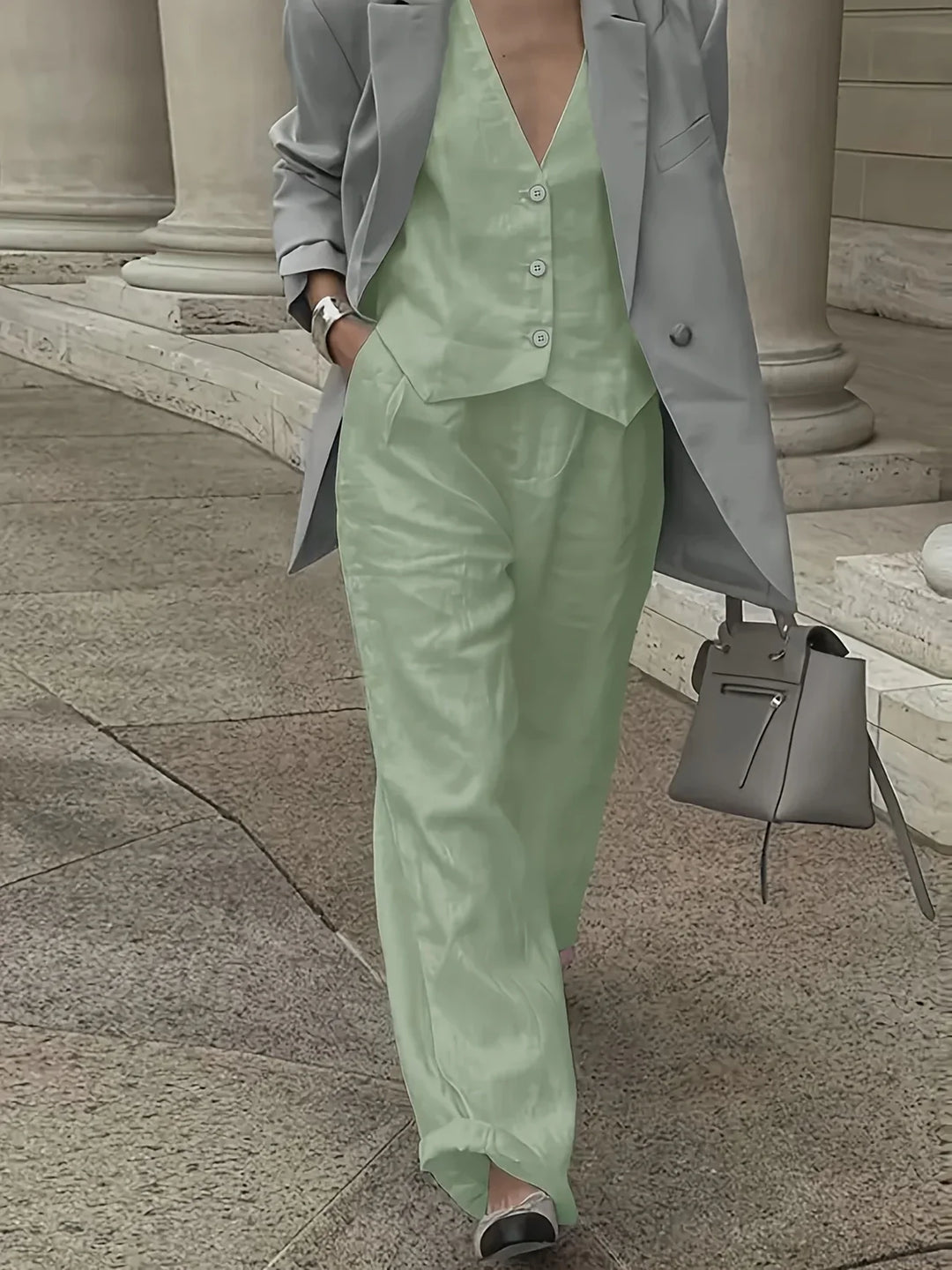Jorja – Elegantes ärmelloses Zweiteiler Outfit-Set