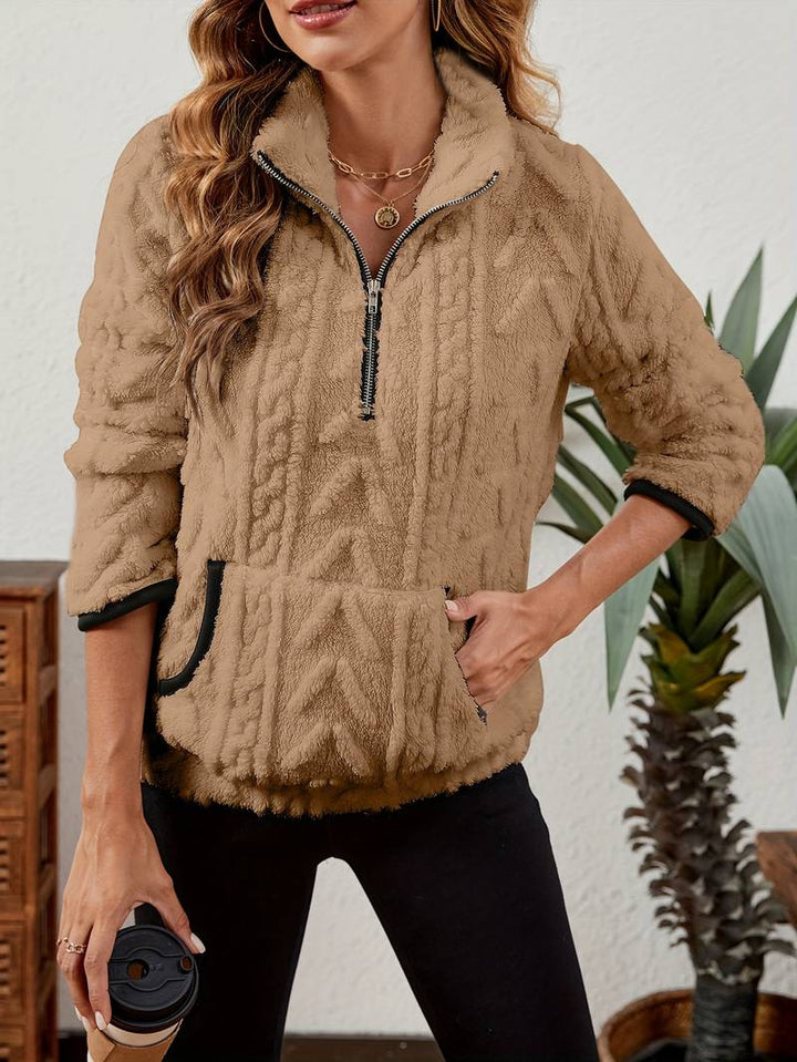 Naama - Halb Reißverschluss Pullover Mit Tasche