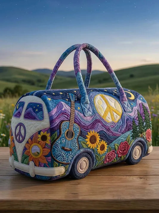 RetroBloom - Quilted Vintage Camper Print Travel Bag