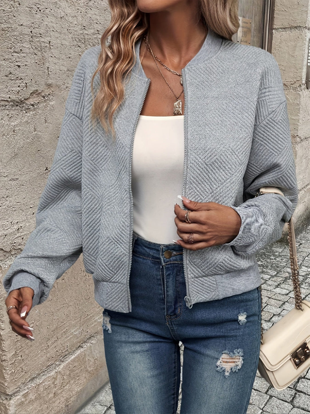 Jemma – Langärmelige Jacke Mit Reißverschluss