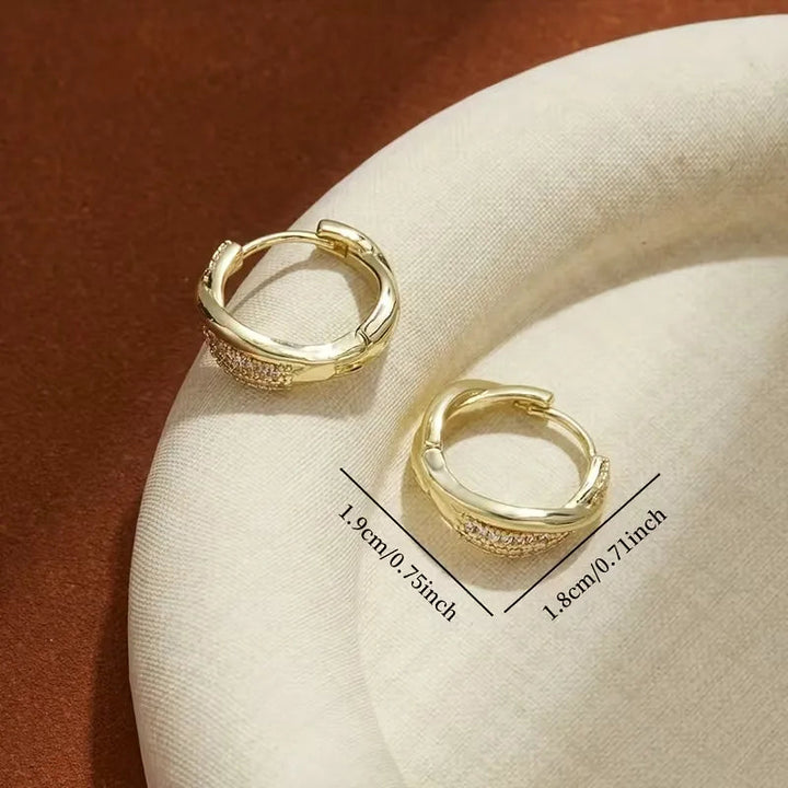 Minaal - Korean Style Interlocking Earrings with Zirconia