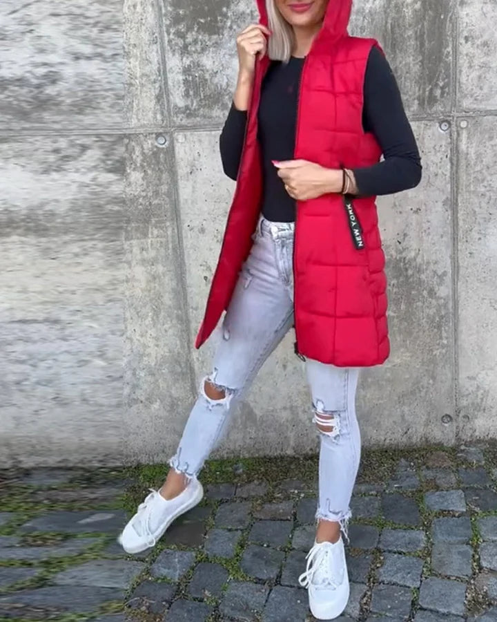 Laruna – Ärmelloser, Wattierter Mantel Mit Reißverschluss