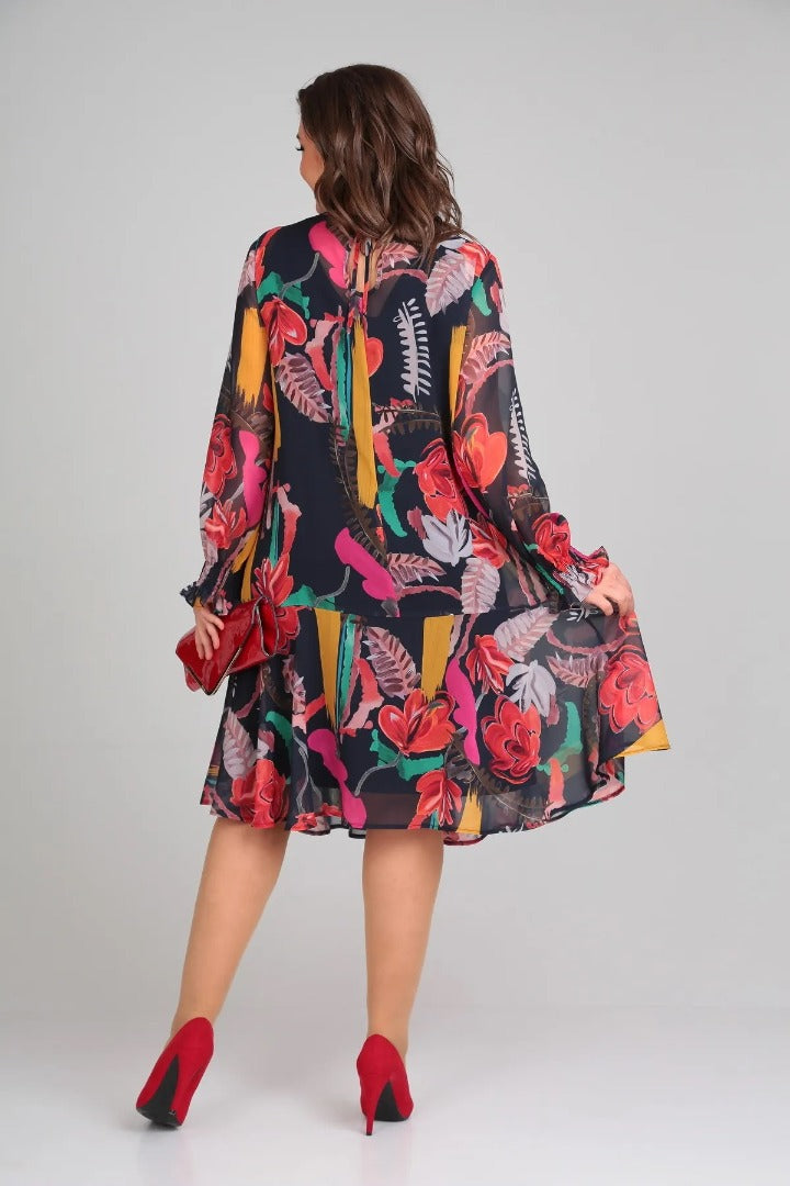 Vinoshika - Elegantes Blumen Kleid