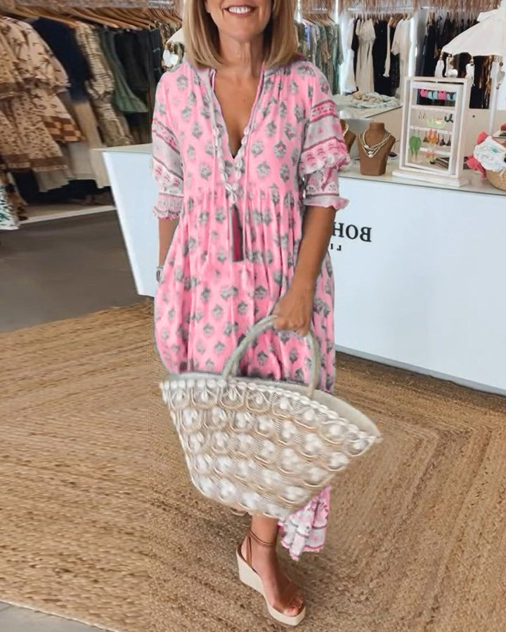 Nailya – Lässiges Bedrucktes Kleid