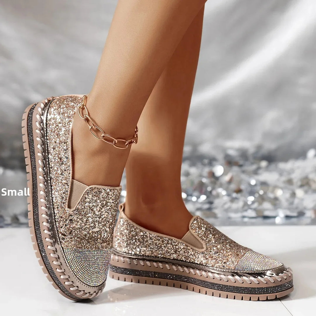 Lizka – Plateau Loafer Mit Glitzer Und Strass