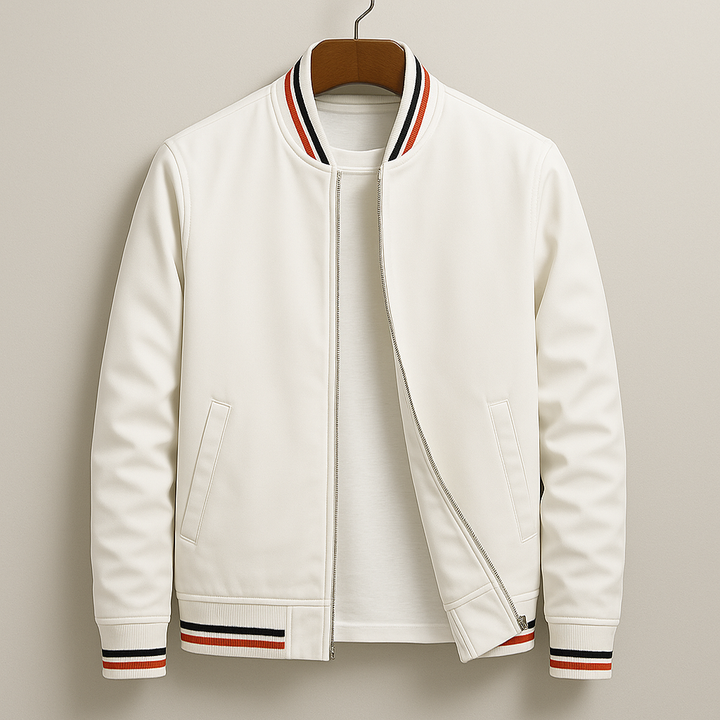 Gleb – Stilvolle Bomber Jacke Mit Streifen Angaben