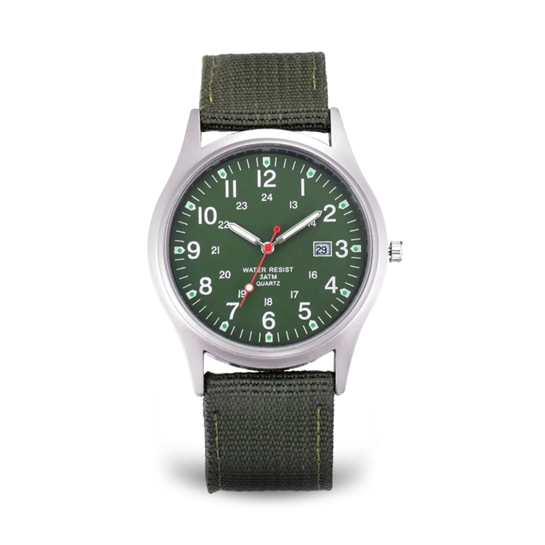 Lässige Armbanduhr, inspiriert von Militäruhren