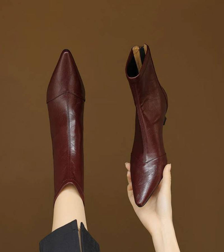 Lielah – Lederstiefelette Mit Reißverschluss