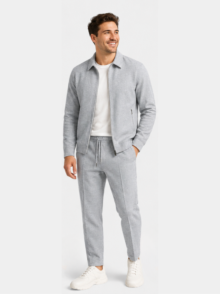 Tobiana - Set Aus Strukturierter Jacke MIT Reißverschluss Und Hose MIT Kordelzug