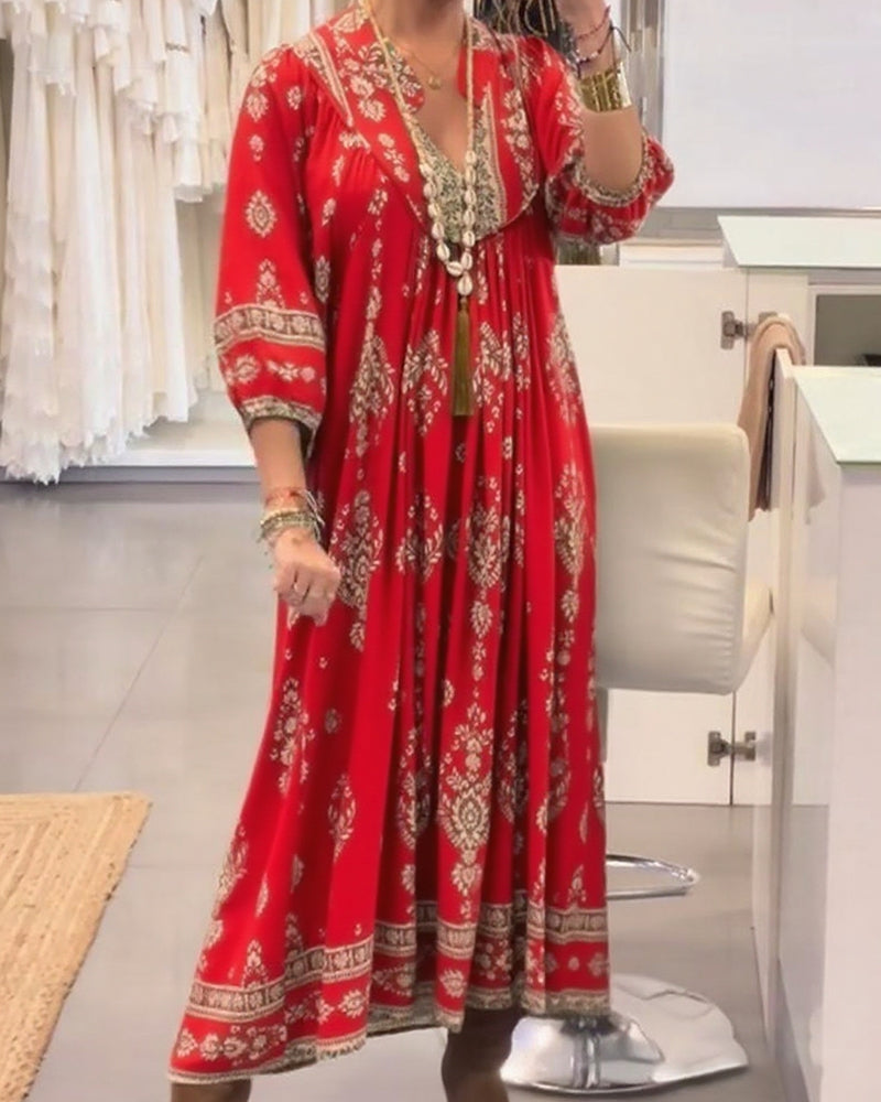 Zonia – Lässiges Bedrucktes Kleid Mit Taschen